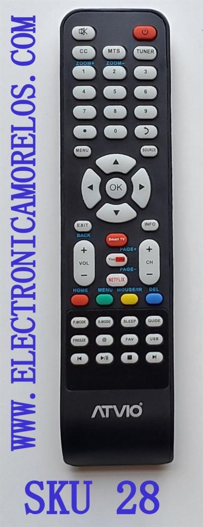 CONTROL REMOTO ORIGINAL PARA SMART TV ATVIO ((NUEVO)) / MODELOS ATV-32SM / ATV-55UHD